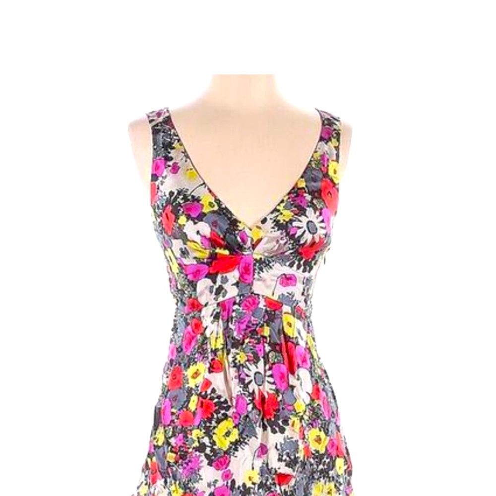 Rebecca Taylor | 100% Silk Floral V-Neck Tank | Size 8